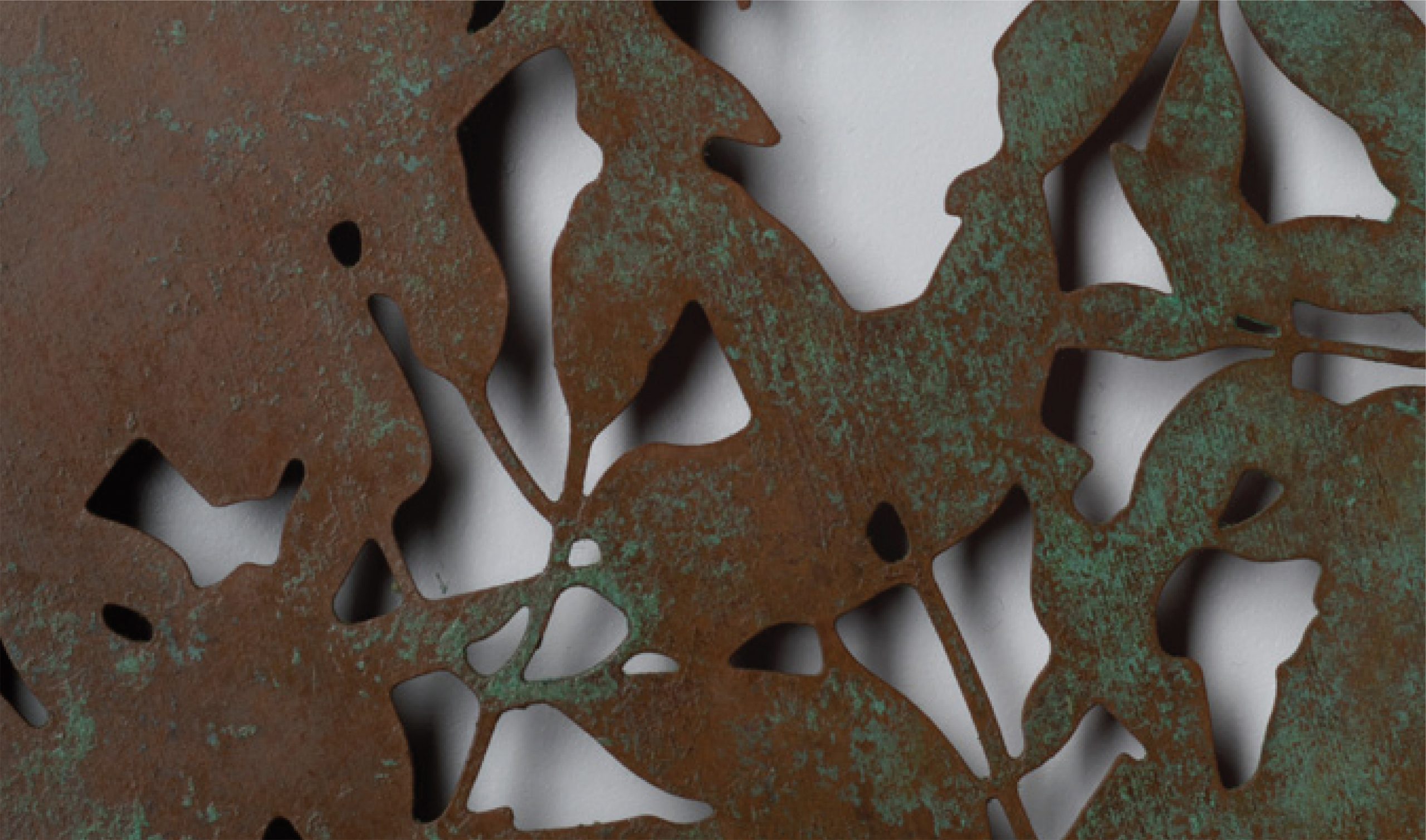 Patinated copper sculpture by Ian Turnock