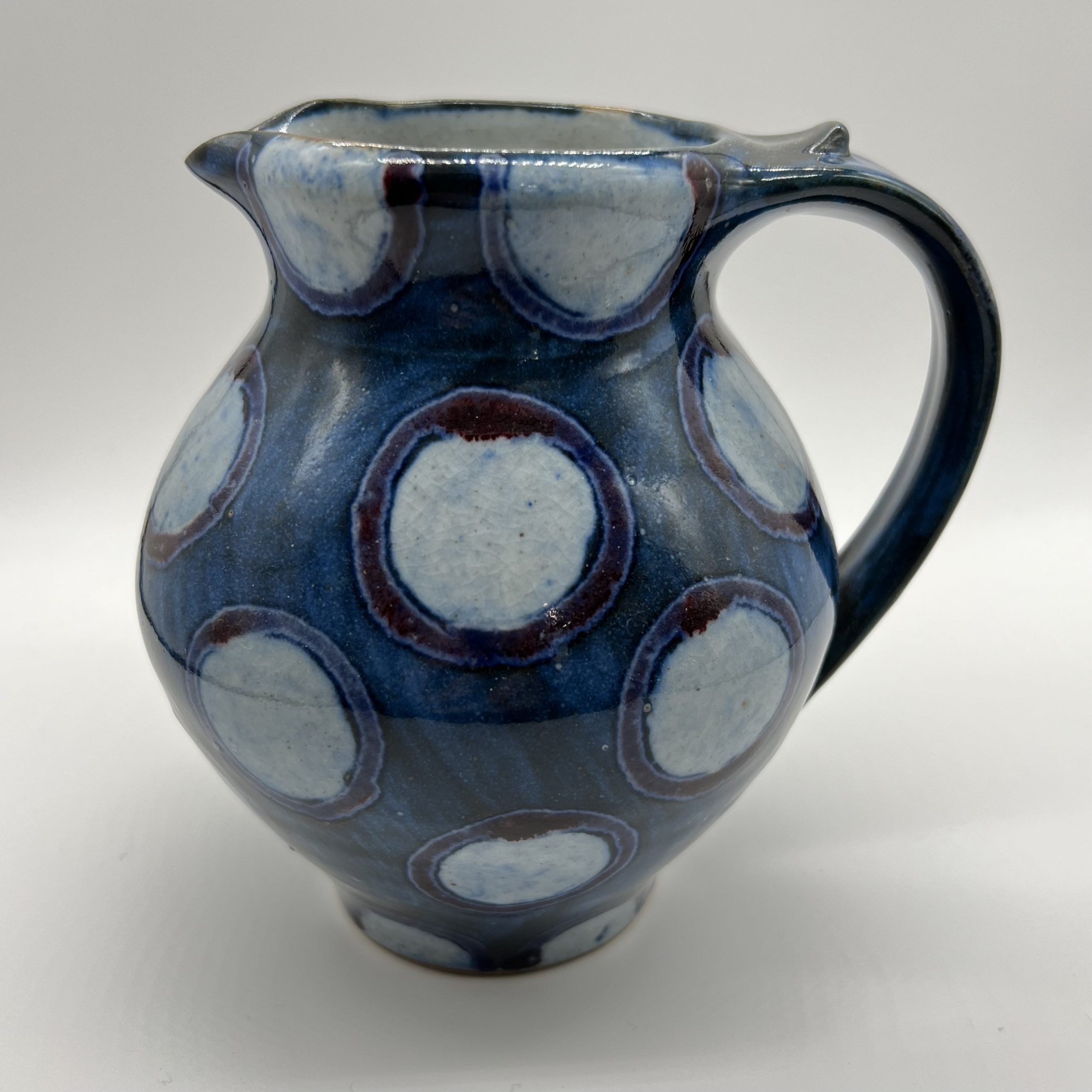 Round Bellied Jug - Blue Spot by Selborne Pottery