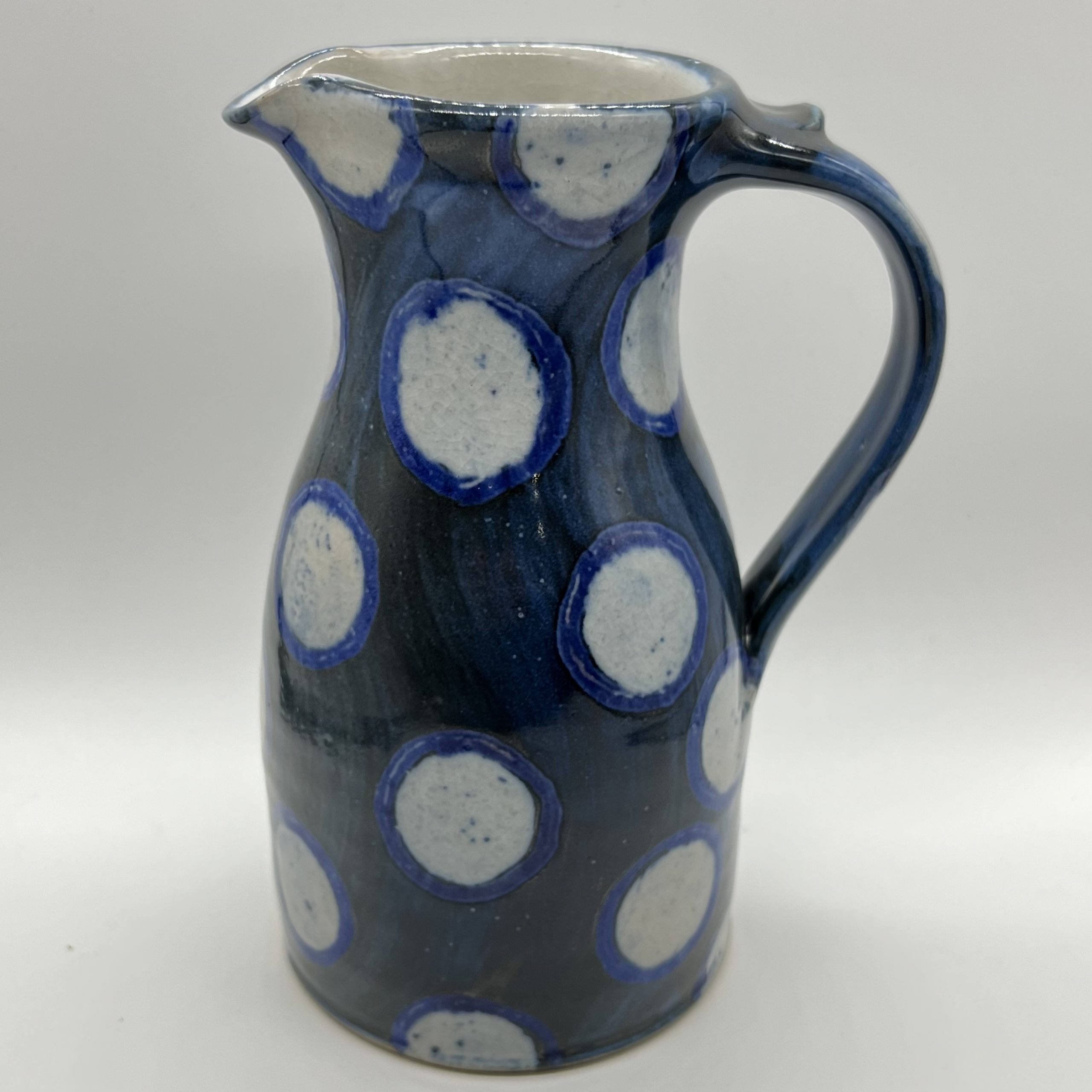 Narrow Neck Jug - Blue Spot by Selborne Pottery